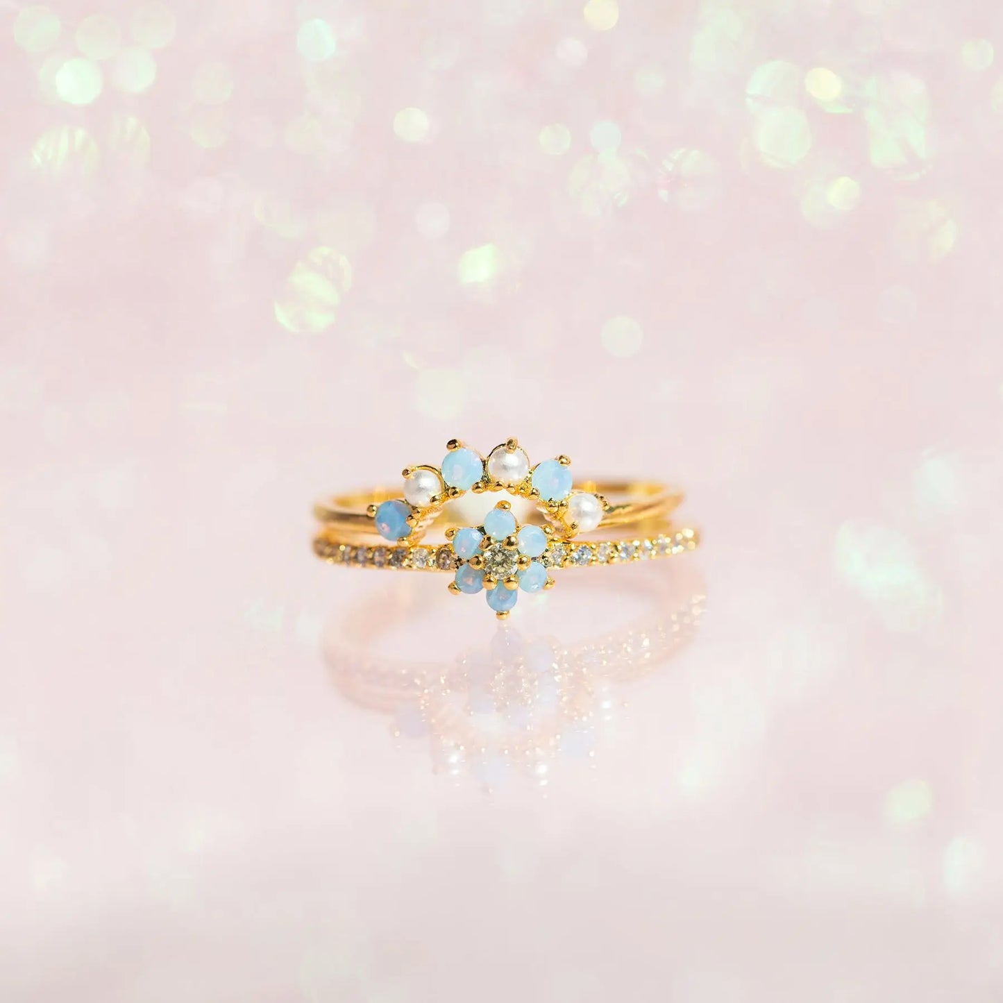 Blue Flower Rings