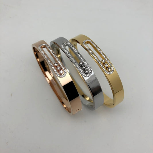 Gold Stainless Steel Crystal Luxury Bracelets
