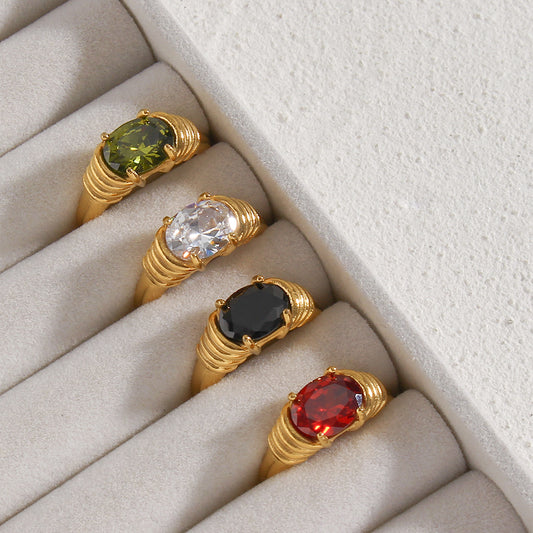 Oval Cut Stone Rings